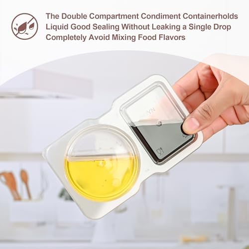 RXRRXR 20PCS Double Compartment Condiment Container With Lids