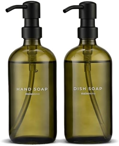 MaisoNovo 2-Piece 16.9oz Green Soap Dispensers