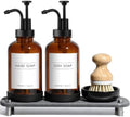 Kitchen Soap Dispenser Set, 16.9 oz/500 ml, with Dish Brush