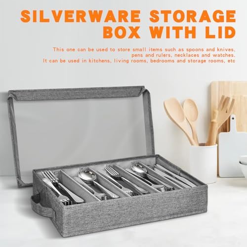 Silverware Storage Box with Removable Lid