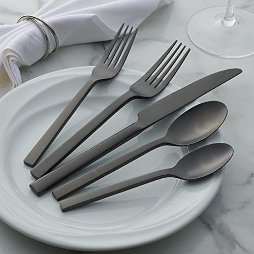 Oneida Chefs Table Midnight Matte 20-Piece Silverware Set for 4