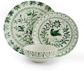 Fitz and Floyd Sicily Green 12-Piece Dinnerware Set - Stoneware Plates