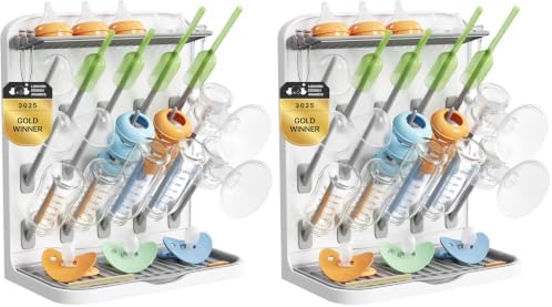 Lifewit Large Baby Bottle Drying Rack 15 Hooks, Newborn Essentials