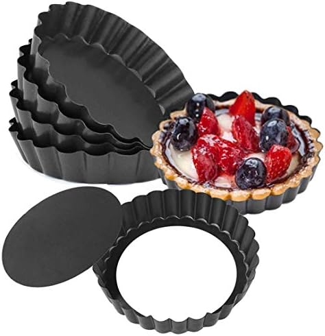 Mini Tart Pans, Nonstick 4 Inch Mini Quiche Pan Removable Bottom Tart