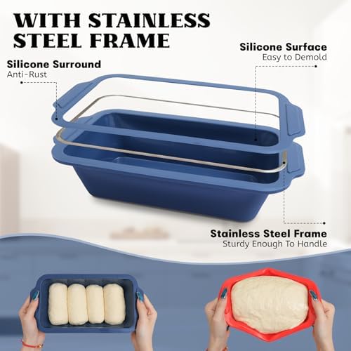 Bread Pan for Homemade Bread: 9.5 x 5 In Silicone Loaf Pan for Baking