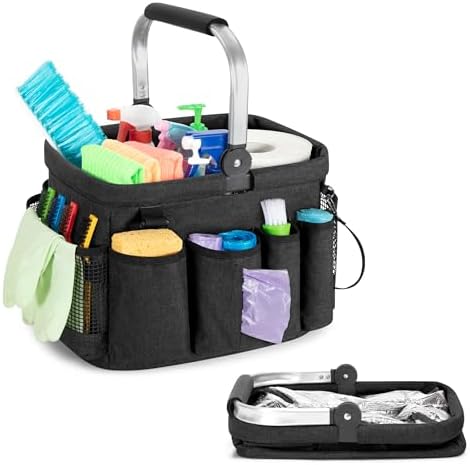 PGmoon Cleaning Caddy Organizer with Handle, Black