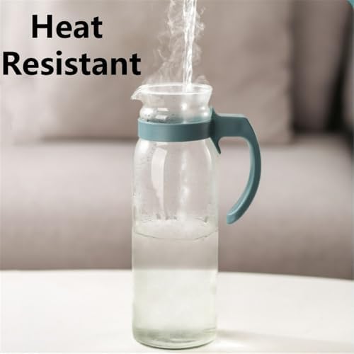 Drinking Glass Water Kettles Large Capacity with Lid and Handle