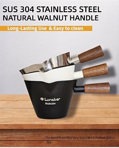 4oz Metal Espresso Shot Cups with Wooden Handle,Black