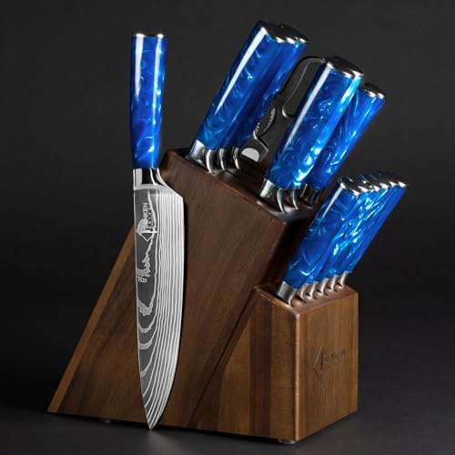 SENKEN 16-Piece Knife Block Set, Blue