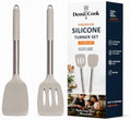 2-Piece Silicone Utensil Set:Heat-Resistant & BPA Free(Khaki)