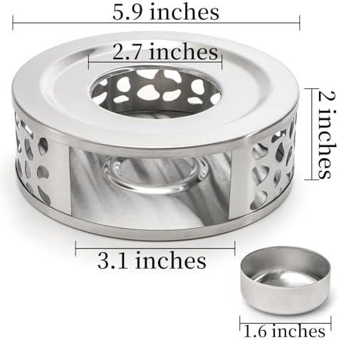 Coloch 3 Pack Teapot Warmer, Stainless Steel Tea Warmer with Tealight