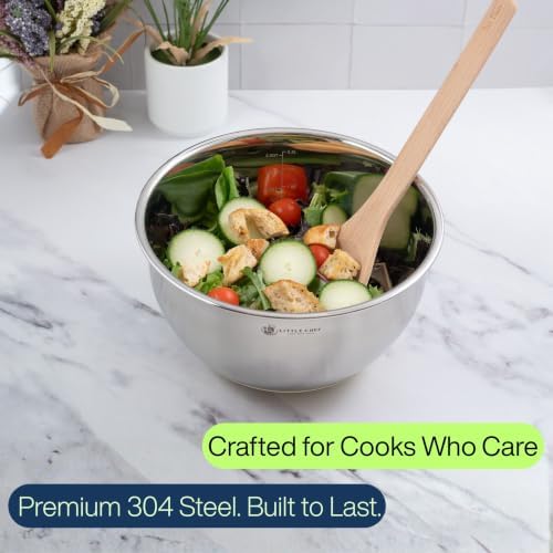 Non-Toxic Mixing Bowls with Lids Set, 304 Stainless Steel &, 5 Pcs