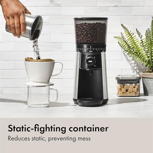 OXO Brew Conical Burr Coffee Grinder, 12 Oz, Silver