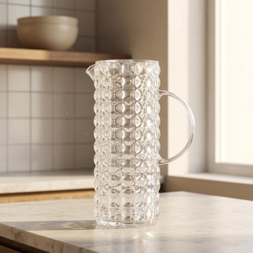 Guzzini Tiffany Collection Water Pitcher with Lid, 59-Fluid Ounces