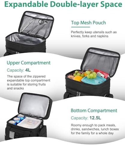Tactical Lunch Box for Men, Large Insulated Lunch Bag for Adult, Heavy