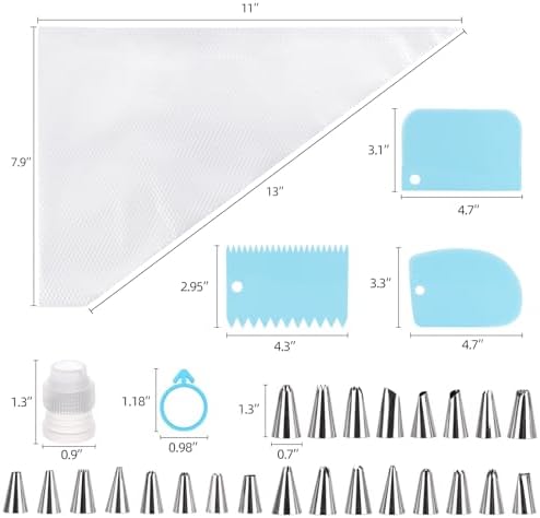 Piping Bags and Tips Set 12 in 200 Piping Bag, 231 Pcs Frosting Piping