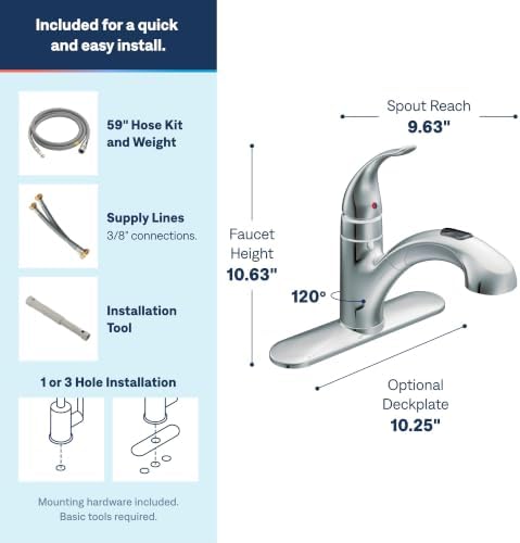 Moen 67315C Integra Chrome Pull-Out Kitchen & Laundry Faucet