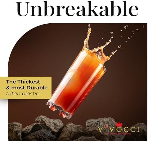 Vivocci Unbreakable Tritan Plastic Water Drinking Glasses Set of 6