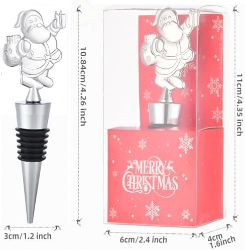 Christmas Wine Bottle Stoppers, Xmas Holiday Stoppers Set Reusable