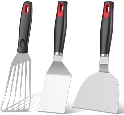 KLAQQED Spatula Set Stainless Steel Kitchen Metal Spatula for Cast