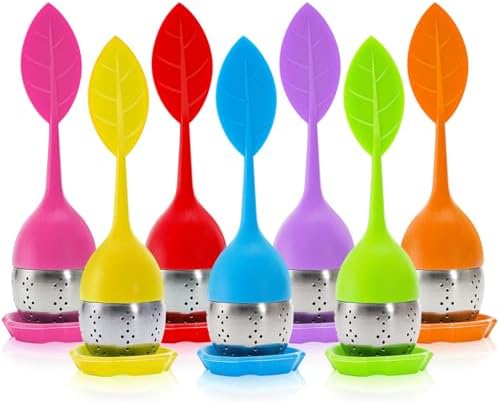 Bekith 7 Pack Silicone Tea Infuser, Cute Loose Leaf Tea Steeper, Fine