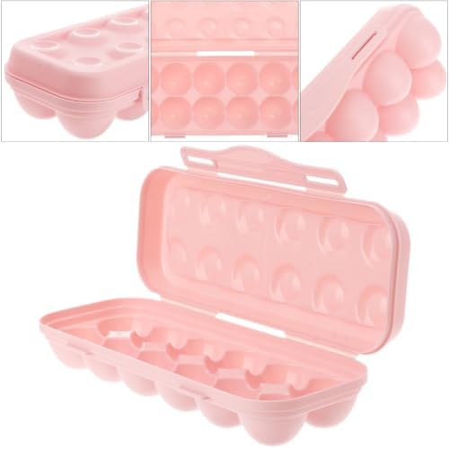 2-Piece 12-Grid Pink Egg Storage Container
