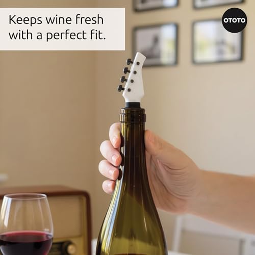 OTOTO Guitar Wine Stoppers Set - Wine Cork, Wine Cap - Unique Kitchen