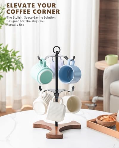 Mug Holder Tree for Countertop | 2-Tier Coffee Cup Stand & Rack Holds