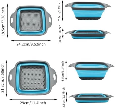2 PCS Collapsible Colander, Collapsible Strainers for Kitchen