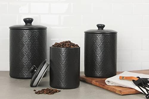 10 Strawberry Street Embossed Marquis Ceramic Kitchen Canister Set