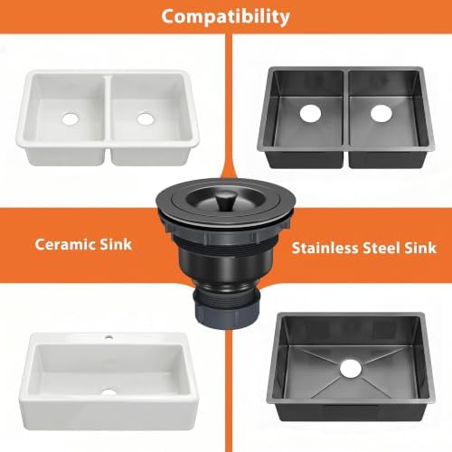 Kitchen Sink Drain 3-1/2 Inch,Kitchen Drain Assembly Kit with