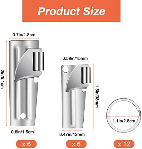 12 PCS P-38 and P-51 Military Style Can Openers with Key Rings