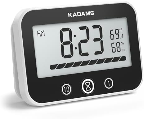 KADAMS Waterproof Shower Timer Clock, Black
