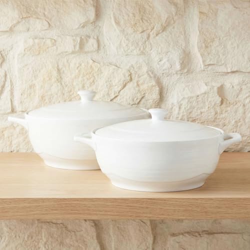 9" x 6.5" Oval Ceramic Casserole Dish with Lids