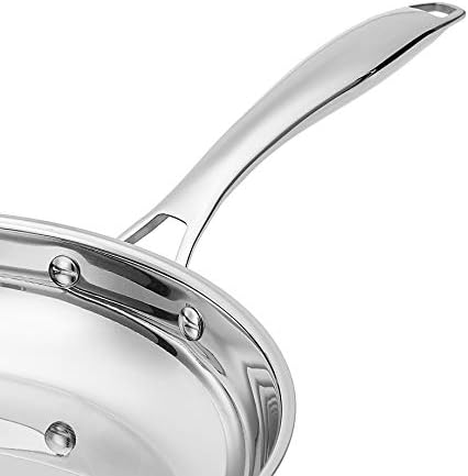 Amazon Basics Stainless Steel Frying Pan Set, Induction Compatible