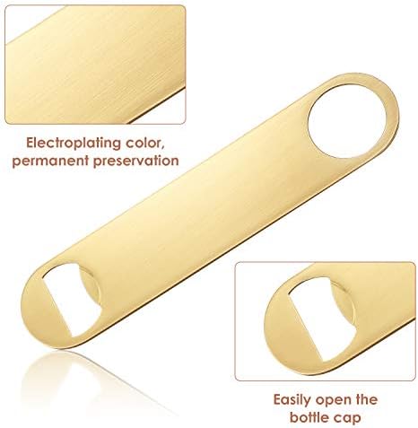 4 Pcs Heavy Duty Stainless Steel Flat Bottle Opener Bartender 7 Inch Solid Beer - Image 3
