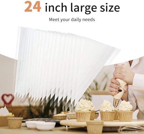 24 Inch Disposable Cake Piping Bags, 50pcs