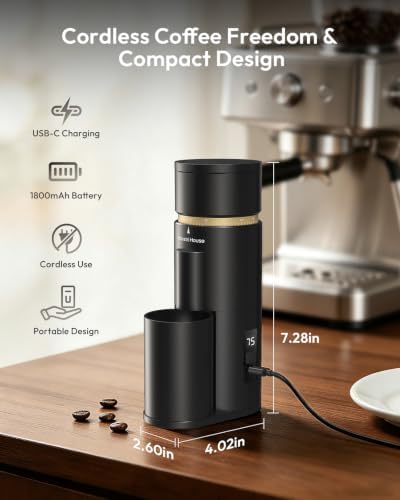 Maestri House Single-Dose Burr Coffee Grinder, 80-Level