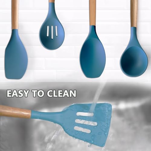 Silicone Kitchen Cooking Utensils Set 5Pcs Non-Stick Silicone Kitchen