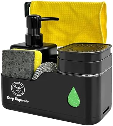 4-in-1 Kitchen Soap Dispenser Set, Black