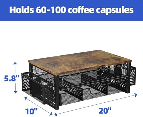 Simple Trending Coffee Pod Holder, 2 Tier Sliding Storage Drawer