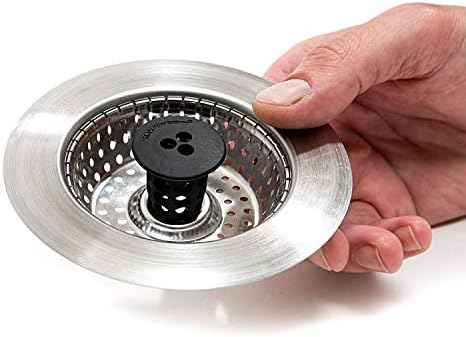 Kitchen SinkShroom Stainless Steel Sink Strainer, Black, 6-Pack
