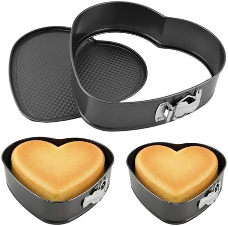 Springform Pan Set of 3 (7,8,9 Inch) - Heart Shaped Leakproof