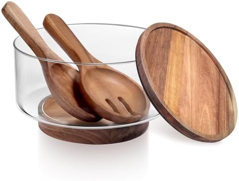 Large Glass Salad Bowls Set