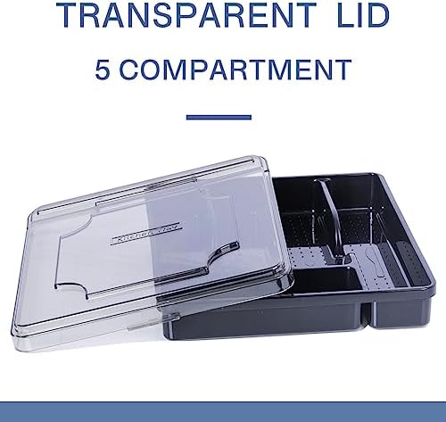 Silverware Organizer with Lid, 5-Slot Flatware Caddy