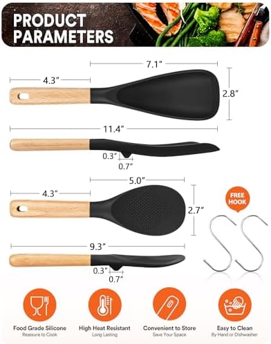 Badiano Cooking Spoon and Rice Scooper for Nonstick