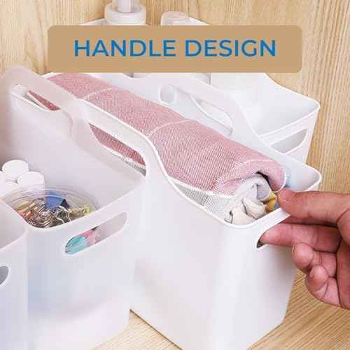 2 Pack Fridge Organizer Bins with Handle, PP Plastic Organizers