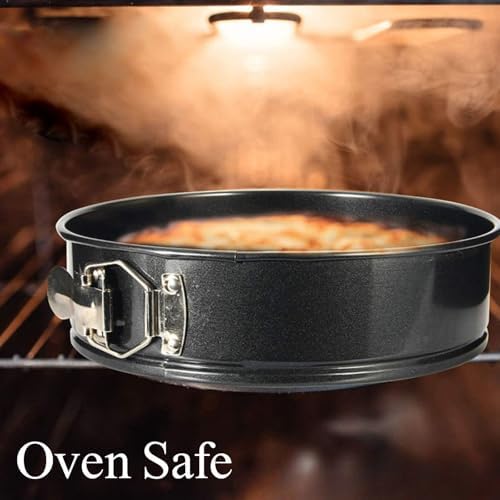 2Pcs Springform Pan Set with Lids, 9 and 10 Inch Nonstick Carbon Steel