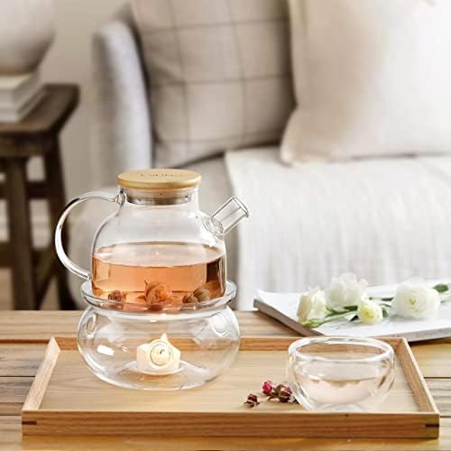 CnGlass Universal Glass Teapot Warmer,Handcrafted with Heat Proof &