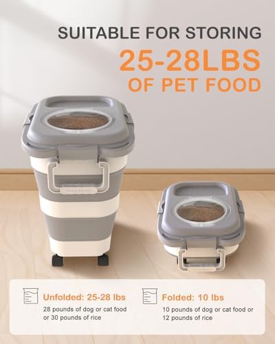 HOYTAMDAR Collapsible Dog Food Storage Containers Set – 13lbs & 28lbs